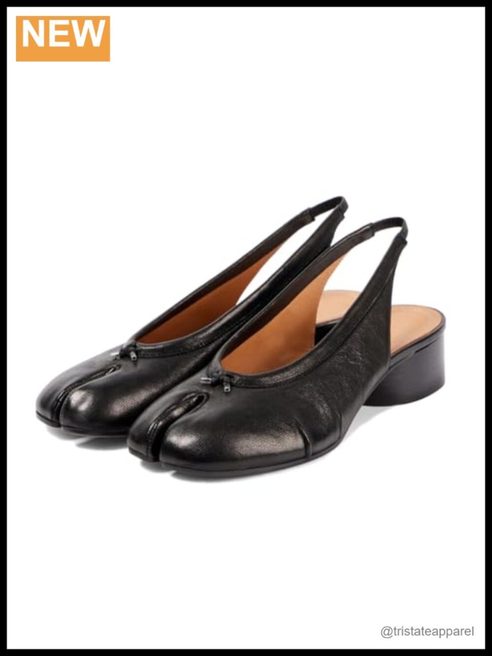 Women's Split Toe Slingback Heels Cylindrical Block Heel Pumps